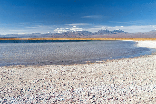 Piedra Lagoon (Laguna Piedra) is next to Cejar Lagoon (Laguna Cejar) in Salar de Atacama, the largest salt flat in Chile. (Photo: Dan Lundberg/Flickr)