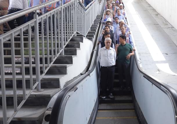 Senior officers of the Uttar Pradesh government and NCRTC, during the visit.
