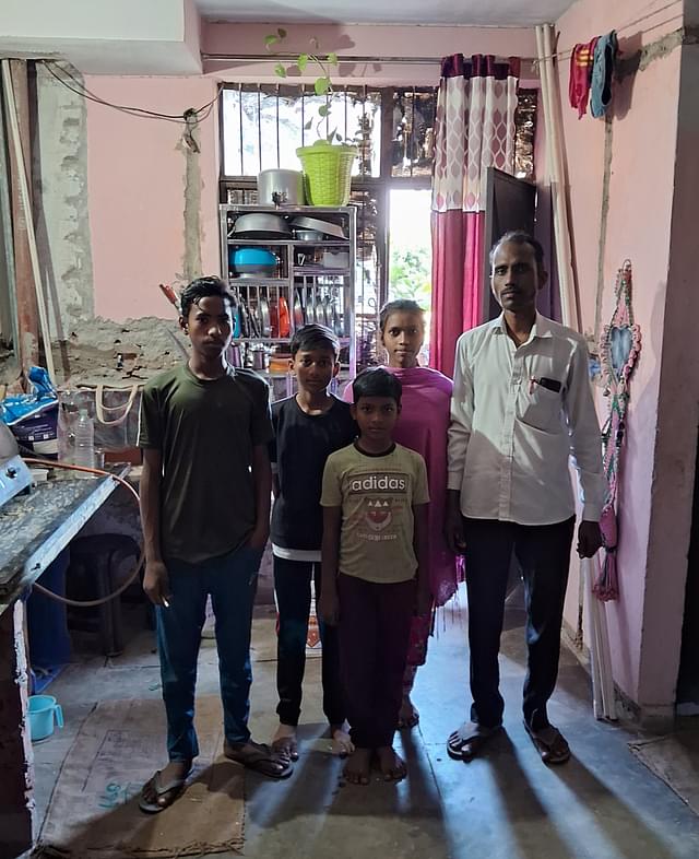 Nishakanth and family at his home.