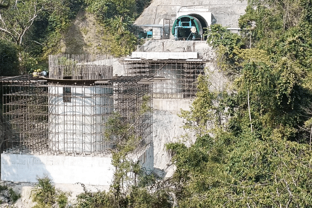 Sivok-Rangpo Rail Line Project; a representative image showing progress in construction work (Photo: Ministry of Railways/Twitter)