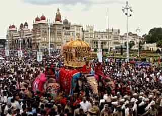 Balarama at the head of the Mysuru Dasara procession (Photo posted by Prime Minister Narendra Modi's Twitter account)