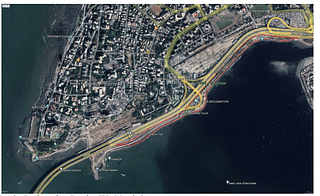 Map of site at Bandra Reclamation in Bandra West, Mumbai