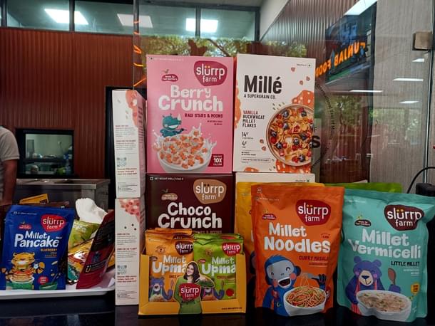 Slurrp Farm products at the Millet Experience Centre