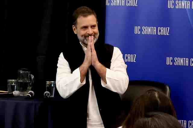 Rahul Gandhi at "Mohabbat Ki Dukaan" event in California. 