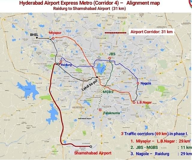 Hyderabad Airport Metro Alignment map (HAML)