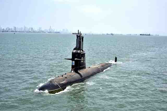 Sixth and the last, Kalvari Class Submarine, 'INS Vaghsheer', undergoing sea trials. (image via @rajatpTOI)