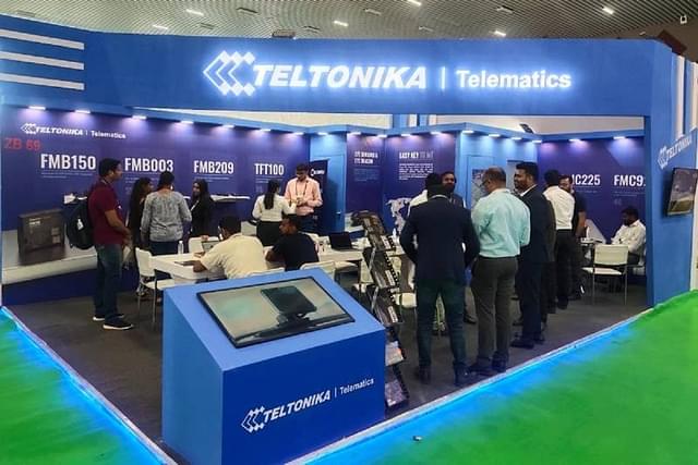 Teltonika stand at the CAEV 2023 Expo in Bengaluru, displaying electric mobility solutions. (All photos by Anand Parthasarathy)