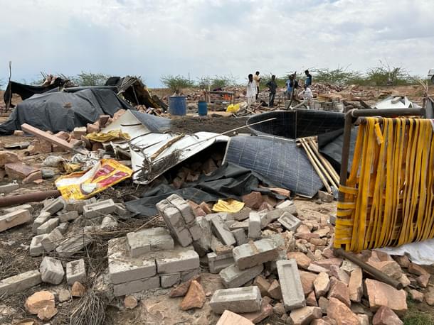 Ruins at the site of the demolition