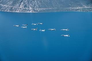 Formation Flying by Rafales, Sukhoi's, Mirage, F-15