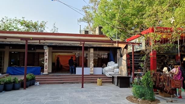 The ongoing renovation work at Dilli Haat-INA