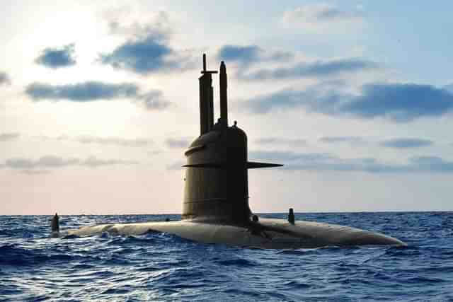 An Scorpene-class submarine of the Indian Navy. 
