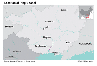 Pinglu canal location/SCMP