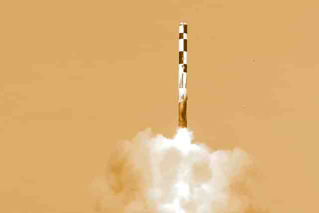 A BrahMos missile test-fired from Integrated Test Range, Chandipur. 