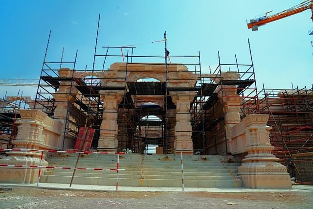 The under-construction Shri Ram Mandir in Ayodhya (Pic Via Twitter)