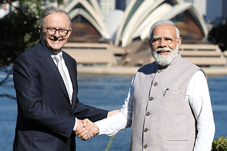 PM Modi with his Australian counterpart Anthony Albanese (Pic Via Twitter)
