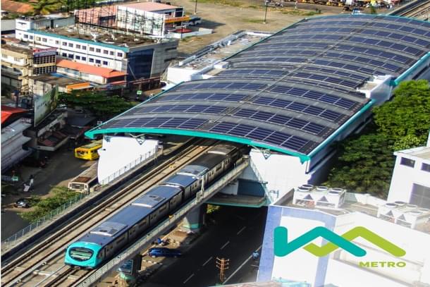 Solar facility on a metro station. (Source: KMRL/Twitter)