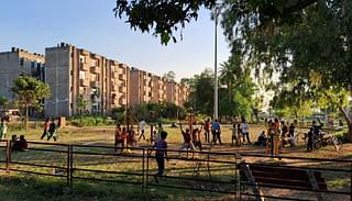 One of the playgrounds in the housing complex.