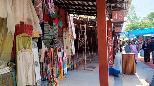 The ongoing renovation work at Dilli Haat-INA