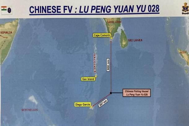 Illustration of the area in the Southern Indian Ocean where the Chinese fishing vessels has supposed to be capsized (Via @indiannavy)