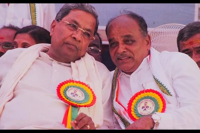 Puttarangashetty  With Siddaramaiah 