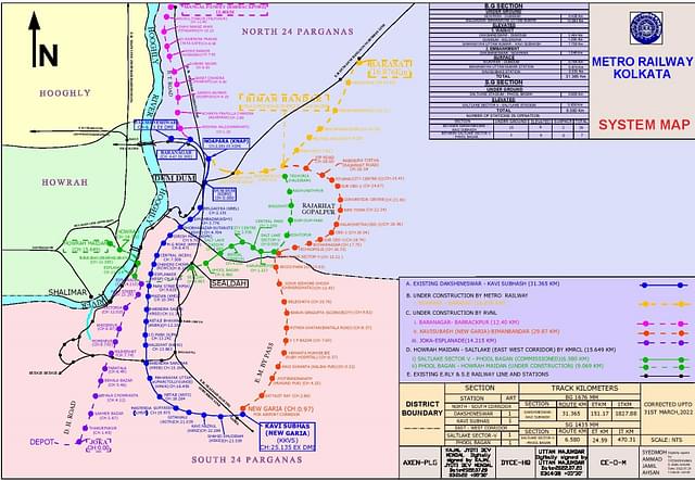 Kolkata metro map (Indian Railways)
