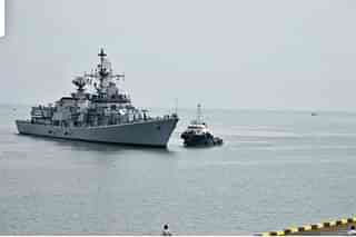 Indian Navy destroyer INS Delhi (Via @rajatpTOI)