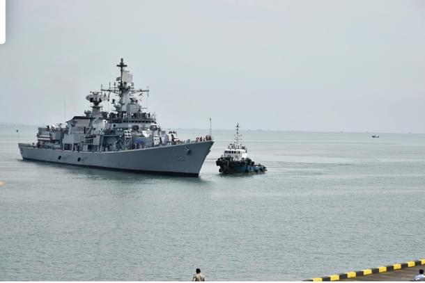 Indian Navy destroyer INS Delhi (Via @rajatpTOI)