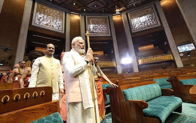 Prime Ministet in the new Lok Sabha hall