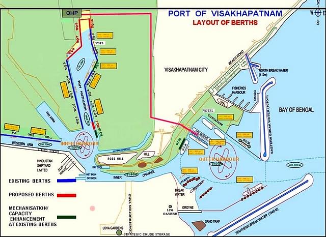 Visakhapatnam Port layout of berths (VPA)