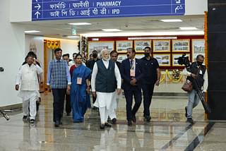 PM Modi at AIIMS Guwahati. On the Prime Minister's left is Prof. Ashok Puranik