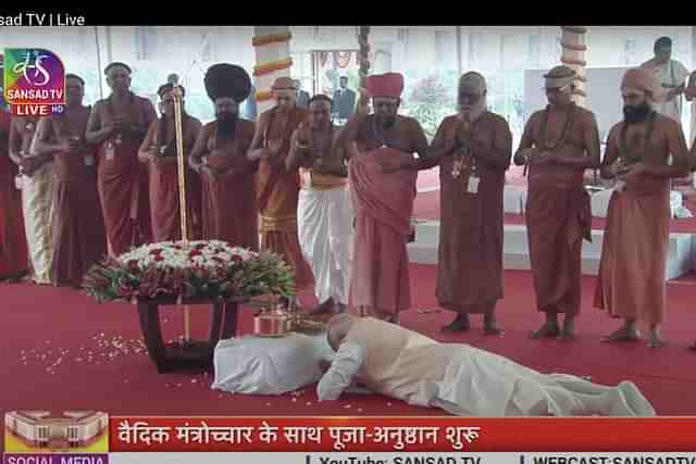 PM Modi in Sashtanga Namaskara