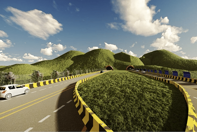 Kaziranga Elevated Road Project representative image with Hill tunnels (Source: Asian Development Bank)