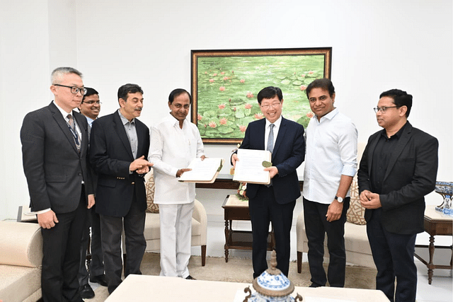 Foundation laid for the first of Foxconn’s plants in Telangana (Photo: KTR/Twitter)