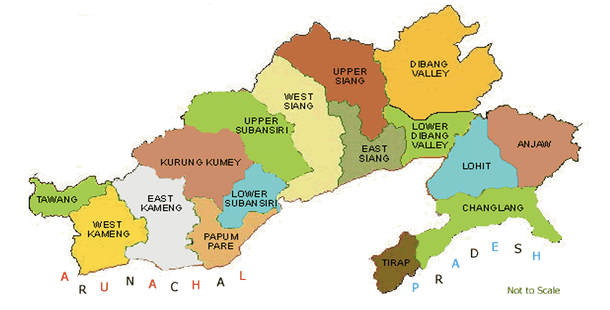 Map of Arunachal Pradesh