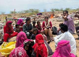 Swarajya correspondent with residents in Gangana 
