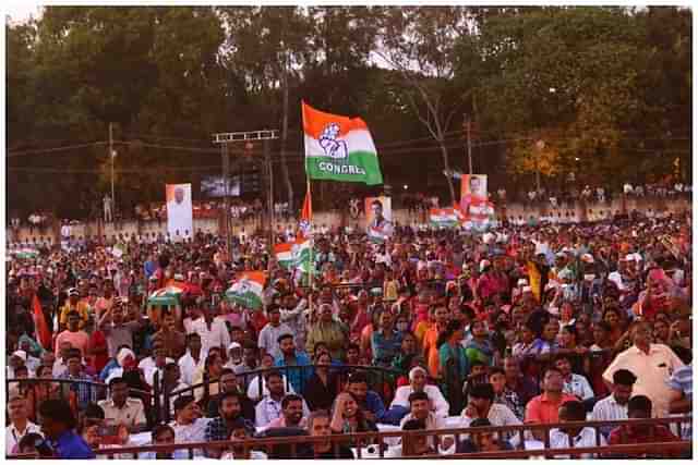Congress supporters at a rally. Credit: Karnataka Congress Facebook page. 
