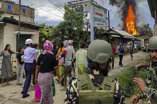 Kuki houses torched by Meitei mobs in Imphal on Thursday (15 June).