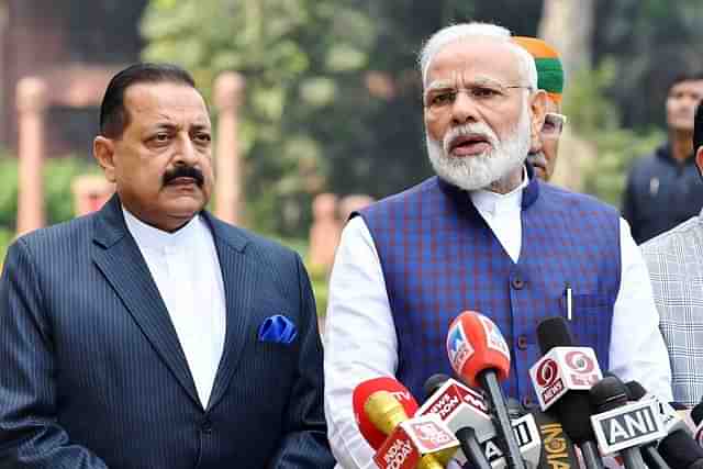 Prime Minister Narendra Modi with Dr Jitendra Singh, Minister of State (Independent Charge)