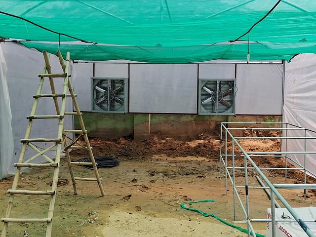 The sample polyhouse under development to train the farmers. 