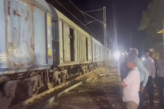 Screengrab showing the coal laden train on its way to Rourkela, after line restoration.