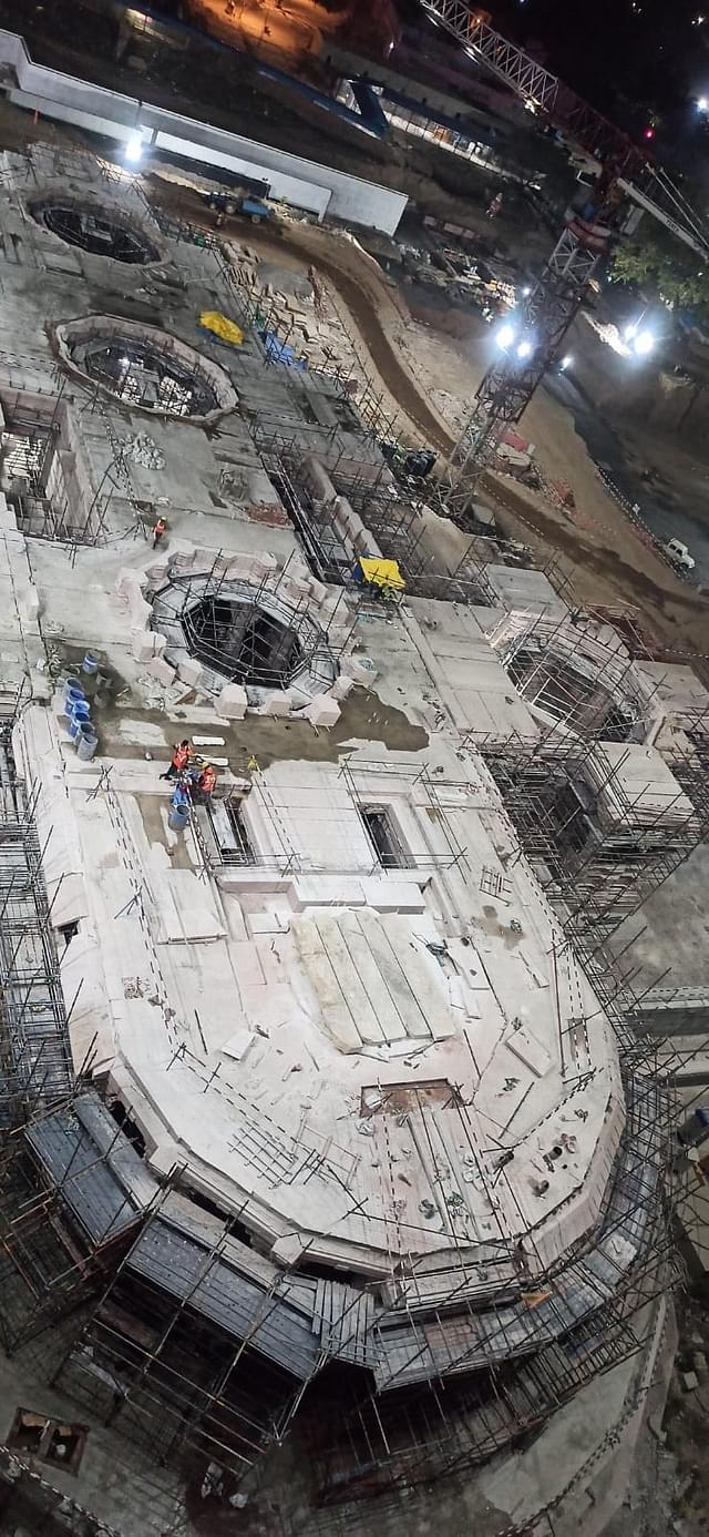 Top view of the temple construction site.
