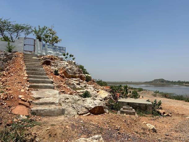 The pond near Shivhar village where men go to bathe