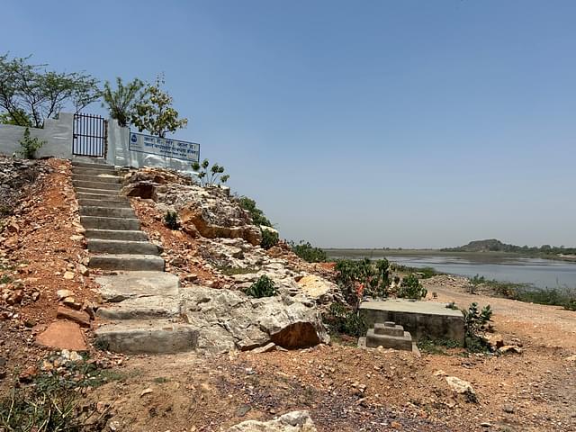 The pond near Shivhar village where men go to bathe