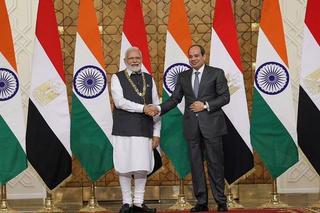 Egypt President Abdel Fattah El-sisi conferred Prime Minister Narendra Modi with the highest state honour of Egypt, the 'Order of Nile.'