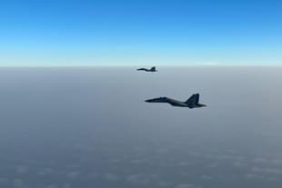 Two IAF's Sukhoi-30 MKI on an eight-hour long simulated strike missions over the Indian Ocean Region. (Image via Twitter/@IAF_MCC).