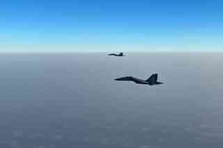 Two IAF's Sukhoi-30 MKI on an eight-hour long simulated strike missions over the Indian Ocean Region. (Image via Twitter/@IAF_MCC).