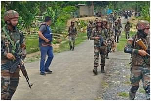 Security forces in a combing operation in Manipur