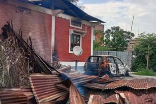 A Meitei house set on fire by Kuki militants in Imphal East (Representative image)