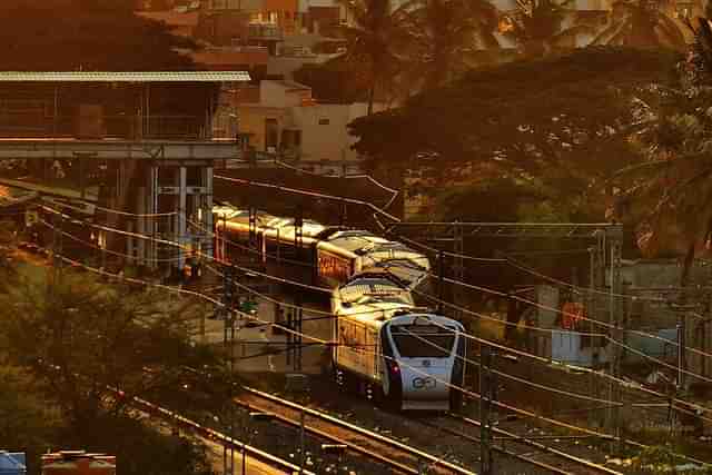 Vande Bharat Express on its trial run between KSR Bengaluru and Dharwad. (Twitter/SWRPC)