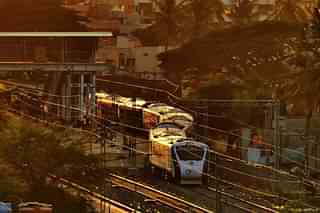 Vande Bharat Express on its trial run between KSR Bengaluru and Dharwad. (Twitter/SWRPC)